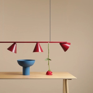 LUSTRA FORM, 4 BRATE, 115 CM, ROSIE, DIN METAL, STIL MODERN - Img 3