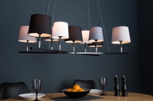 LUSTRA LEVELS II CU 9 BECURI SI ABAJURURI IN GRI/ALB/NEGRU 38822 DESIGN MODERN - Img 2
