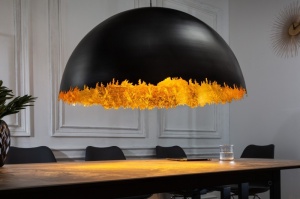 LUSTRA MODERNA 76CM, GLOW , COD 41764, STIL MODERN, REALIZATA DIN METAL IN NEGRU/AURIU