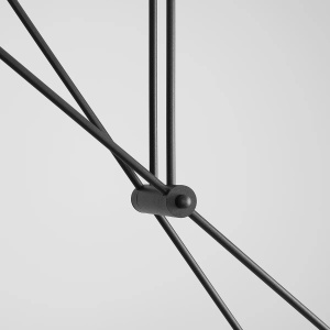 LUSTRA OHIO, 4 BRATE, 120 CM, NEAGRA, DIN STICLA SI METAL, STIL MODERN - Img 5