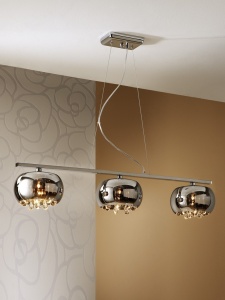 LUSTRA/PLAFONIERA ARGOS, 102 CM, CROM/TRANSPARENT, DIN METAL SI STICLA, STIL MODERN