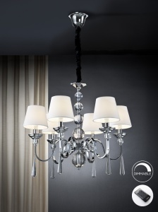 LUSTRA/PLAFONIERA MERCURY II, 71 CM, CROM/TRANSPARENT, DIN METAL SI STICLA, STIL MODERN