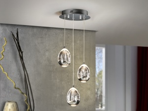 LUSTRA/PLAFONIERA ROCIO, 25 CM, CROM/TRANSPARENT, DIN STICLA SI METAL, STIL MODERN