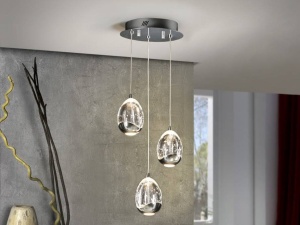 LUSTRA/PLAFONIERA ROCIO, 25 CM, CROM/TRANSPARENT, DIN STICLA SI METAL, STIL MODERN