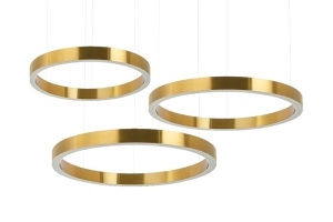 LUSTRA RING 40+60+60, GOLD, CONFECTIONATA DIN OTEL SI ACRIL, STIL MODERN
