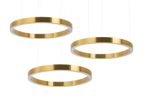 LUSTRA RING 60+60+60, GOLD, CONFECTIONATA DIN OTEL SI ACRIL STIL MODERN