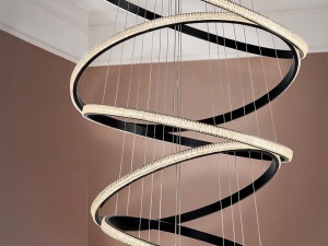 LUSTRA RING 80CM, DIN METAL, ALUMINIU SI ACRIL, STIL MODERN, SCHULLER - Img 5