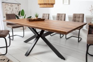 MASA DE SUFRAGERIE, GALAXIE II 180CM, LEMN MASIV SHEESHAM SI METAL, ARTIM GROUP SELECTION