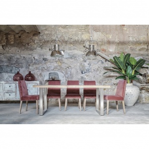 MASA DINING ARKON REF. 23887, DIN METAL SI LEMN MASIV DE MANGO, STIL VINTAGE, VIC - Img 4
