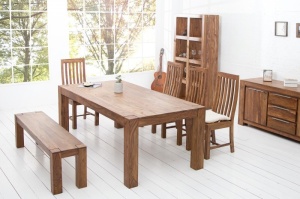 MASA DINING, DIN LEMN MASIV, 160CM, MAKASSAR 39362, DESIGN VINTAGE - Img 3