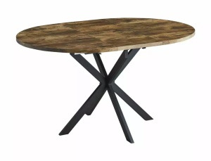 MASA DINING EXTENSIBILA GASTON, 100/135 CM, NUC/NEGRU, BLAT DIN MDF SI PICIOARE DIN METAL, STIL MODERN - Img 3