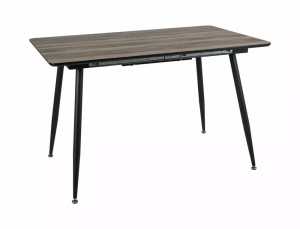MASA DINING EXTENSIBILA REMUS II, 120/160 CM, NUC/NEGRU, BLAT DIN MDF, FURNIR SI PICIOARE DIN METAL, STIL MODERN - Img 3
