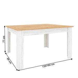MASA DINING EXTENSIBILA SUDBURY, STEJAR AURIU/STEJAR ALB, STIL MODERN, TK - Img 2