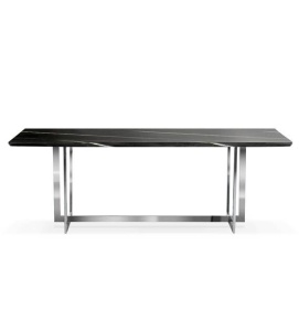 MASA DINING MARBLE 220 CM, EFECT DE MARMURA NEAGRA/CROM, STIL MODERN, ATR