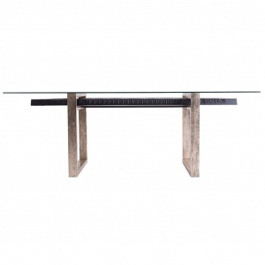 MASA DINING ZÚRICH REF. 26014, DIN METAL, LEMN MASIV SI METAL, STIL MODERN, VIC
