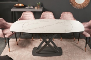 MASA EXTENSIBILA DIN CERAMICA SI METAL 130-190CM INCEPTION, ASPECT MARMURA ALBA, ARTIM GROUP SELECTION