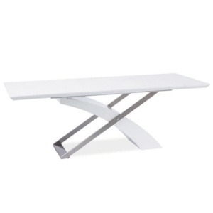 MASA EXTENSIBILA KROS, ALBA CU EXTRA LUCIU/CROM, STIL MODERN, TK