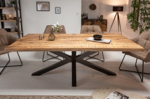 MASA GALAXIE, 180CM, DIN LEMN MASIV MANGO SI METAL 39443 STIL INDUSTRIAL