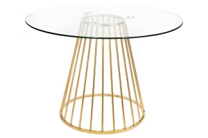 MASA LIVING DIN METAL SI TRANSPARENT/AURIU, GLAM GLASS 100, STIL MODERN B2