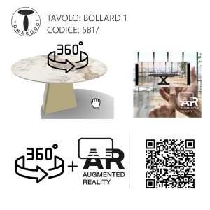MASA ROTATIVA DE LUX, BOLLARD GOLD 100/160CM, METAL SI CERAMICA, ARTIM GROUP SELECTION - Img 6