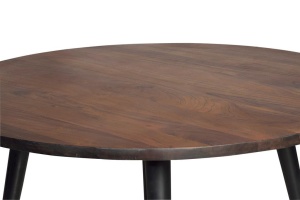 MASA ROTUNDA 120CM, MARO/NEGRU, LEMN MASIV DE MANGO SI METAL, GINER Y COLOMER - Img 2