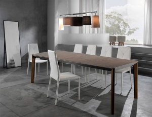 MASA SUFRAGERIE 160/240CM, VARM DARK WOOD, COD 4703, STIL MODERN, REALIZAT DIN LEMN MASIV SI MDF - Img 4
