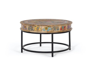 MASUTA DE CAFEA, 1451, NATURAL/MULTICOLOR, DIN LEMN DE MANGO SI METAL, STIL RETRO