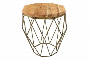 MASUTA DE CAFEA 50CM, DIAMOND, DIN METAL SI LEMN, STIL INDUSTRIAL - Img 4