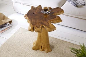 MASUTA DE CAFEA 60CM, ROOT, DIN LEMN DE TEC, DESIGN RUSTIC