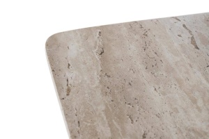 MASUTA DE CAFEA 70CM, BRONZ/NATUR, BLAT DIN MARMURA SI SUPORT DIN METAL, DESIGN EXTRAVAGANT - Img 5