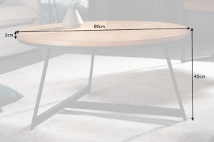 MASUTA DE CAFEA 80CM, MARO/NEGRU, ELEGANCE, DIN MDF SI METAL - Img 7