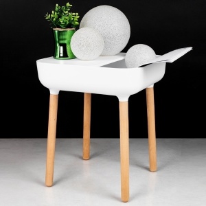 MASUTA DE CAFEA BOWER ALBA, CONFECTIONATA DIN POLIPROPILENA SI LEMN DE FAG, STIL MODERN