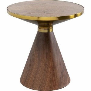MASUTA DE CAFEA CONO WALNUT 50 CM, CONFECTIONATA DIN MDF SI OTEL, STIL MODERN