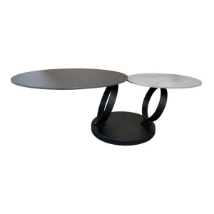 MASUTA DE CAFEA, DANCING RINGS, DIN METAL SI CERAMICA, NEGRU/GRI, ARTIM GROUP
