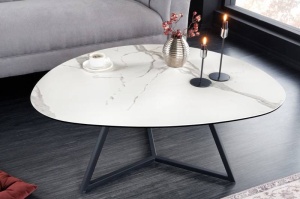 MASUTA DE CAFEA, MARVELOUS 90CM, METAL, STICLA SI CERAMICA, ASPECT MARMURA, COD 42142