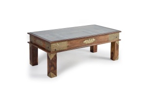 MASUTA DE CAFEA YORK 120CM, MARO/MULTICOLORA, DIN LEMN DE TRANDAFIR, STIL VINTAGE - Img 4