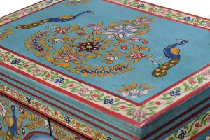 NOPTIERA 68CM, MULTICOLOR, LEMN MASIV DE MANGO, STIL VINTAGE - Img 4