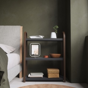 NOPTIERA/RAFT BELLWOOD NUC/NEGRU, CONFECTIONATA DIN LEMN, STIL MODERN