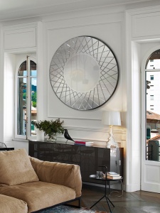 OGLINDA DECORATIVA LENNON, 130 CM, DIN STICLA SI MDF, STIL MODERN