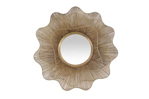 OGLINDA TOBY 16985, AURIU, DIN METAL SI STICLA, STIL MODERN G&C