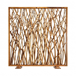 PARAVAN KALADY REF. 28519, DIN LEMN MASIV DE TEC SI FIBRE NATURALE, STIL MODERN, VIC