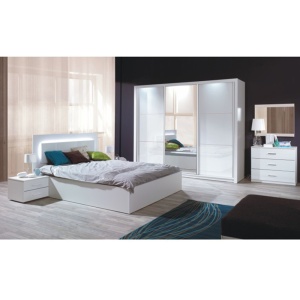 PAT DUBLU ASIENA, ALB/ALB LUCIOS, STIL MODERN, TK - Img 3