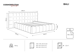 PAT EXCLUSIVIST 140X200CM, CU LADA DEPOZITARE, DIN CATIFEA BEIGE, ARTIM GROUP SELECTION - Img 5