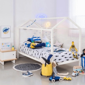 PAT EXTENSIBIL PENTRU CAMERA COPIILOR MONTESSORI IMPRES, PIN ALB, STIL MODERN, TK