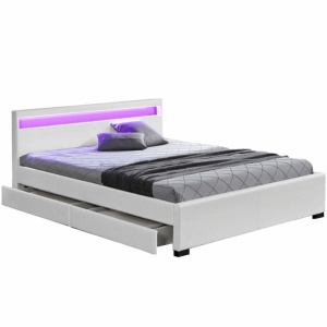 PAT MATRIMONIAL CU ILUMINARE LED CLARETA, ALB, STIL MODERN, TK - Img 3