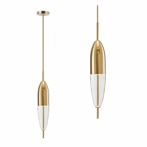 PENDUL GLASS GOLD APP549-1CP, 9X60 cm, AURIU SI NEGRU, DIN OTEL, METAL SI STICLA, STIL MODERN, TU