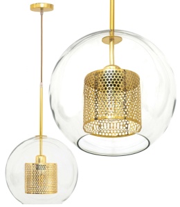 PENDUL GOLD LOFT APP555-1CP, 25 cm, AURIU, DIN OTEL, METAL SI STICLA, STIL MODERN, TU