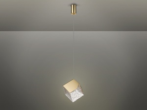 PENDUL PRISCILA, 24 CM, AURIU/TRANSPARENT, DIN METAL SI STICLA, STIL MODERN