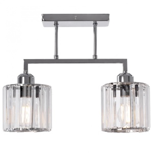 PLAFONIERA GLAMOR CHROME 392202, 30X38 cm, CROM/ARGINTIU, DIN METAL SI STICLA, STIL MODERN, TU