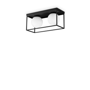 PLAFONIERA LINGOTTO PL2, NEGRU, DIN METAL, STIL MODERN